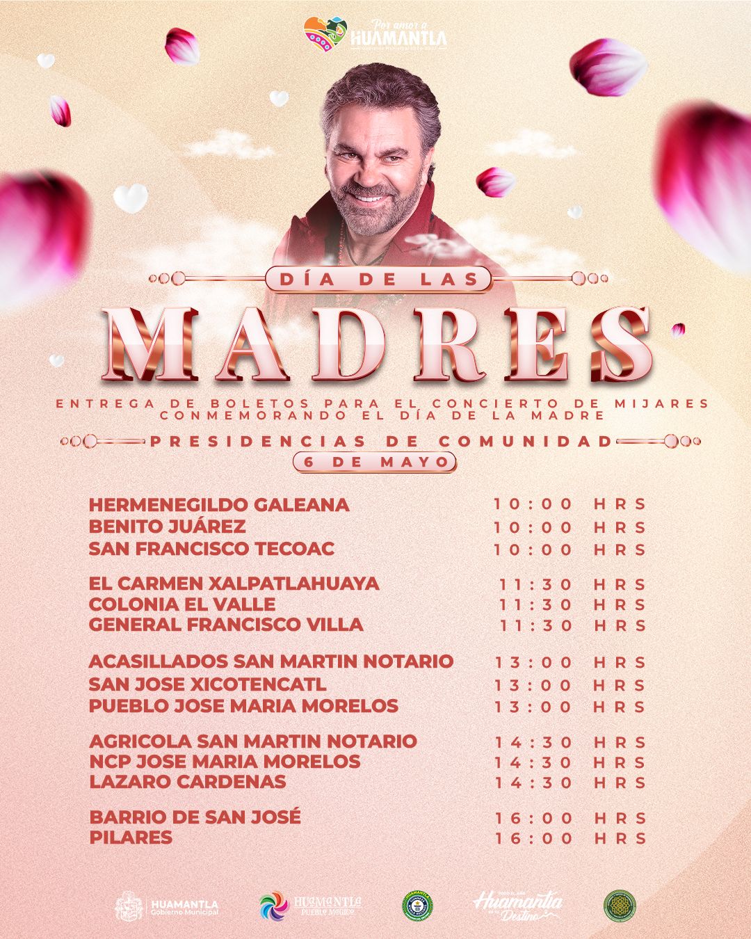 Huamantla continúa con entrega de boletos para el concierto de Mijares en celebración del Día de las Madres